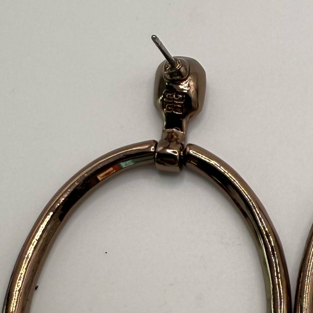 Givenchy‎ Vintage Gold Pavé Hoop Drop Earrings Crystal Designer Statement - Picture 7 of 7